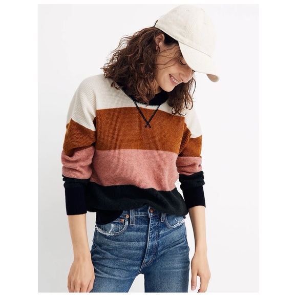 Madewell Sweaters - Madewell Women’s Sz S 100% Cashmere Vernon Stripe Knit  Crewneck Sweater